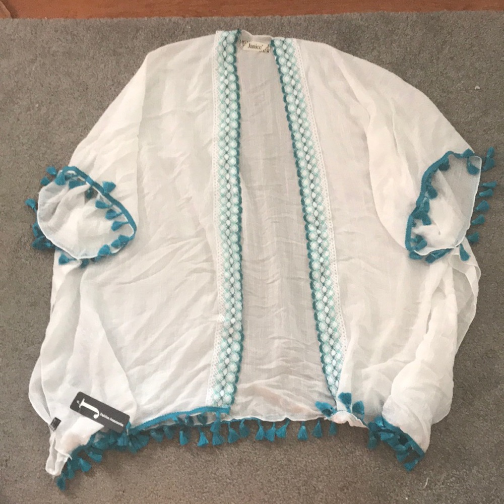 Embroidered Tassel Flowy Kimono